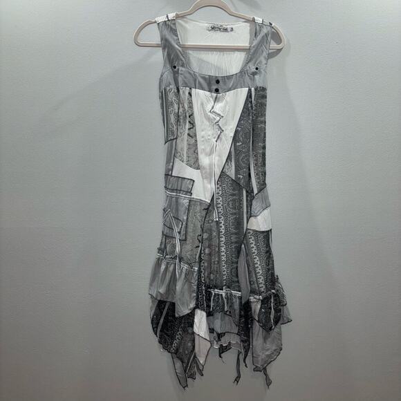 C’Fait Pour Vous Paris Abstract Layered Asymmetrical Dress Size 1 EU France - Picture 1 of 14